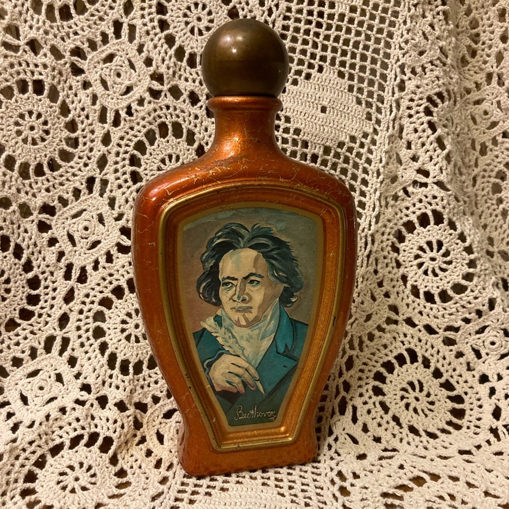 Vintage Jim Beam Beethoven Decorated Decanter Liquid Bottle